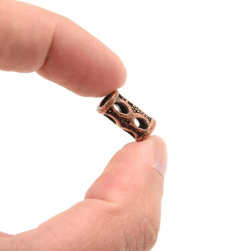 10 шт Ретро серебряная металлическая коса для волос Dread Dreadlock борода бусины кольца