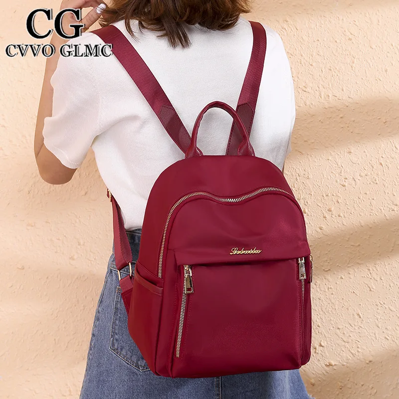

2021 Brand New Style Womens Oxford Cloth Backpack Anti-Theft Rucksack School Hot Sale Shoulder Bag Black Red