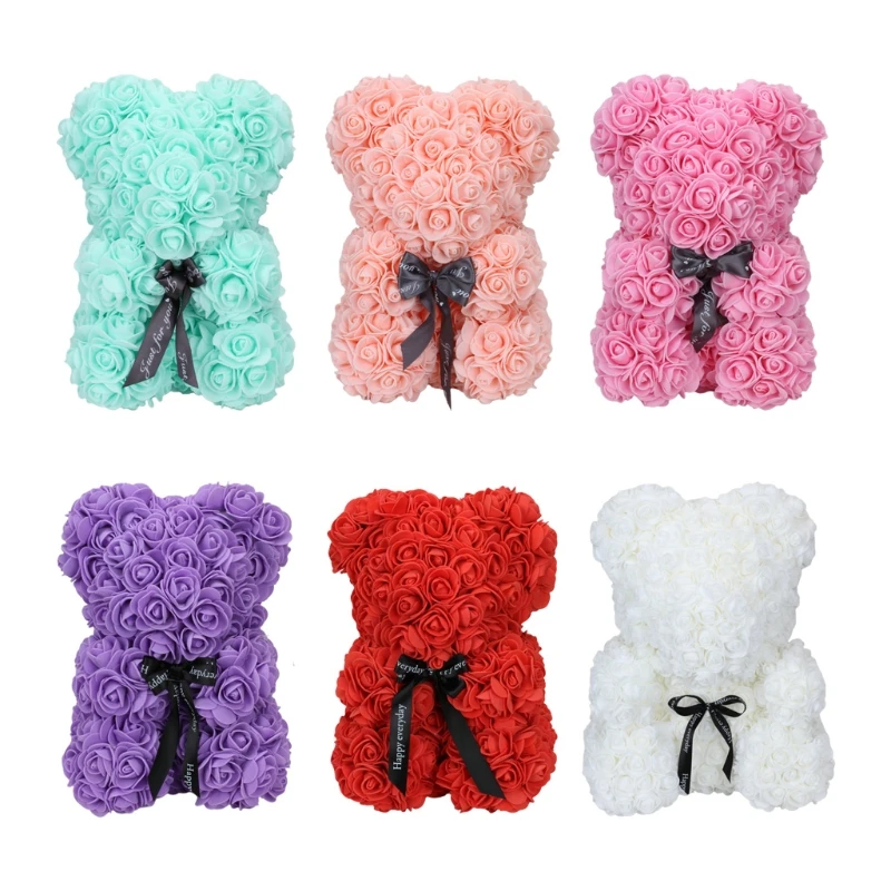

Wedding Flower Bear Decoration Handmade Flower Cute Fashion Artificial Decoration Ornaments Gifts Doll Valentines Birthday Party