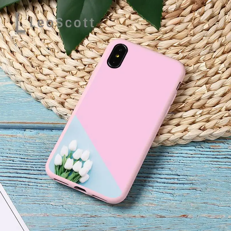 

Peony flower Phone Case Candy Color for iPhone 11 12 mini pro XS MAX 8 7 6 6S Plus X 5S SE 2020 XR