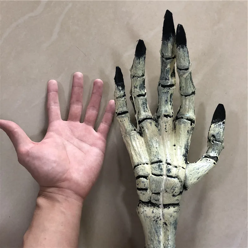 Реквизит для косплея на Хэллоуин 1:1 страшный скелет захват оружие-сюрприз