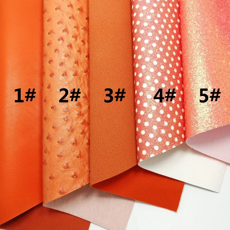 Оранжевый Блестящий тканевый материал ткань из искусственной кожи страусиные