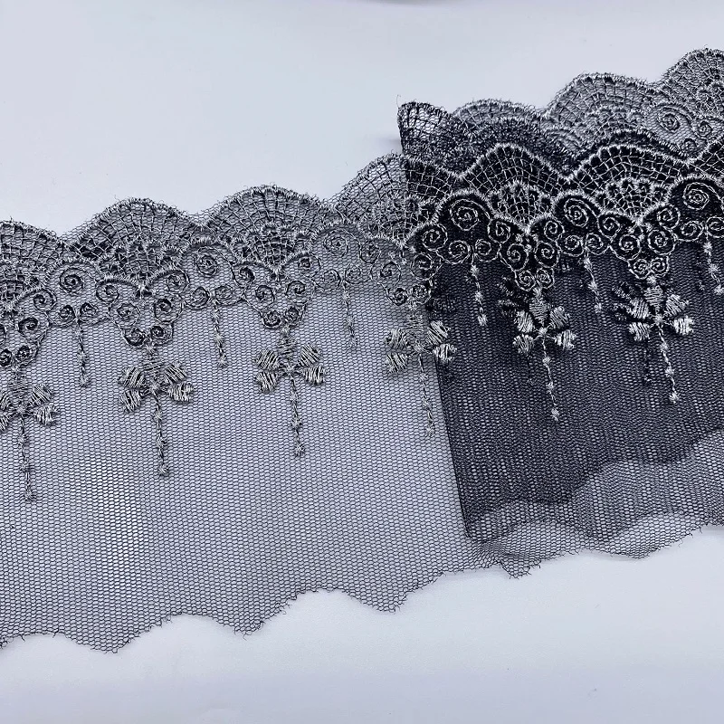 2 ярда кружевная веерообразная вышивка золотая нить