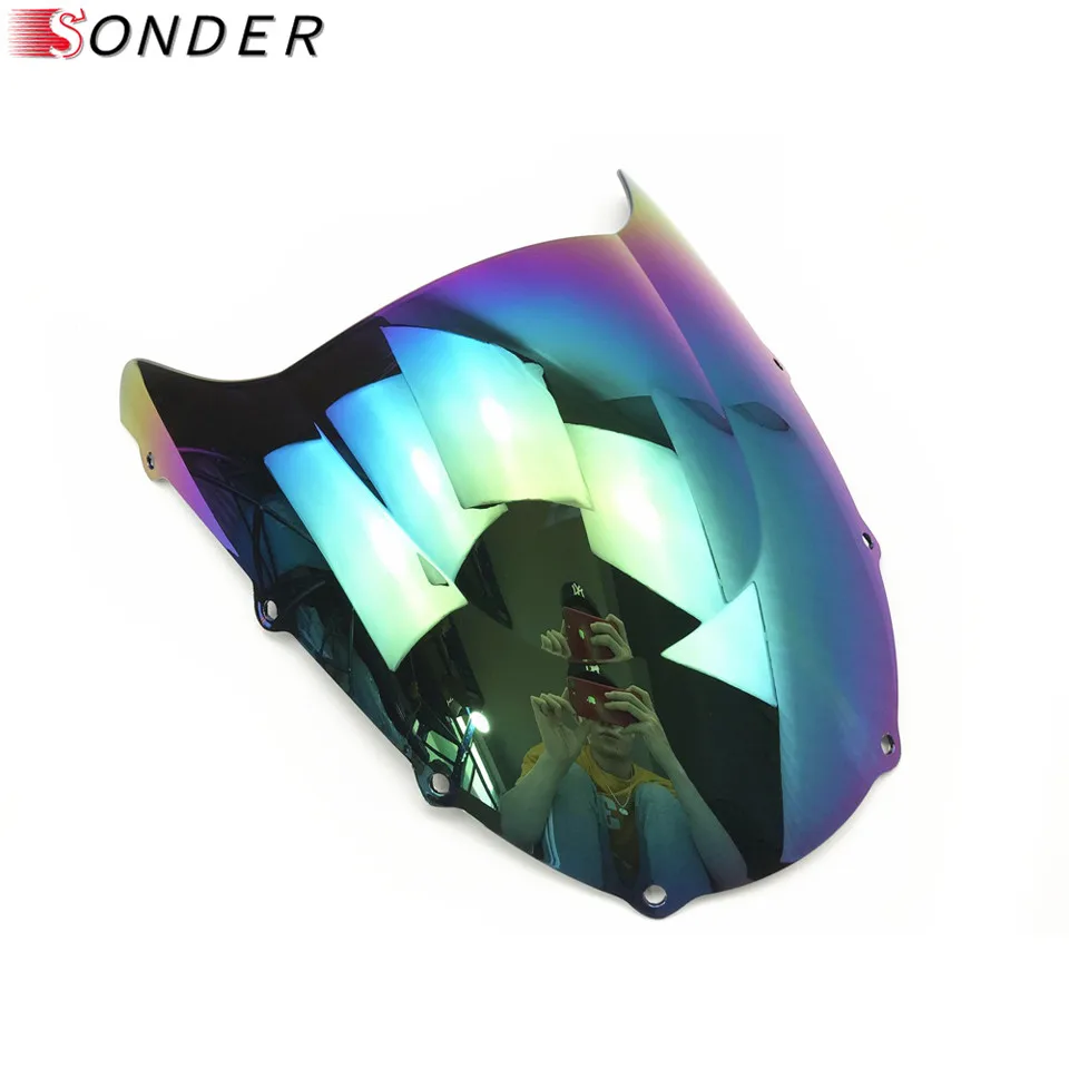 Лобовое стекло мотоцикла с двойными пузырьками ZX 9R 98 99 для Kawasaki NINJA ZX9R 1998 1999 Черное