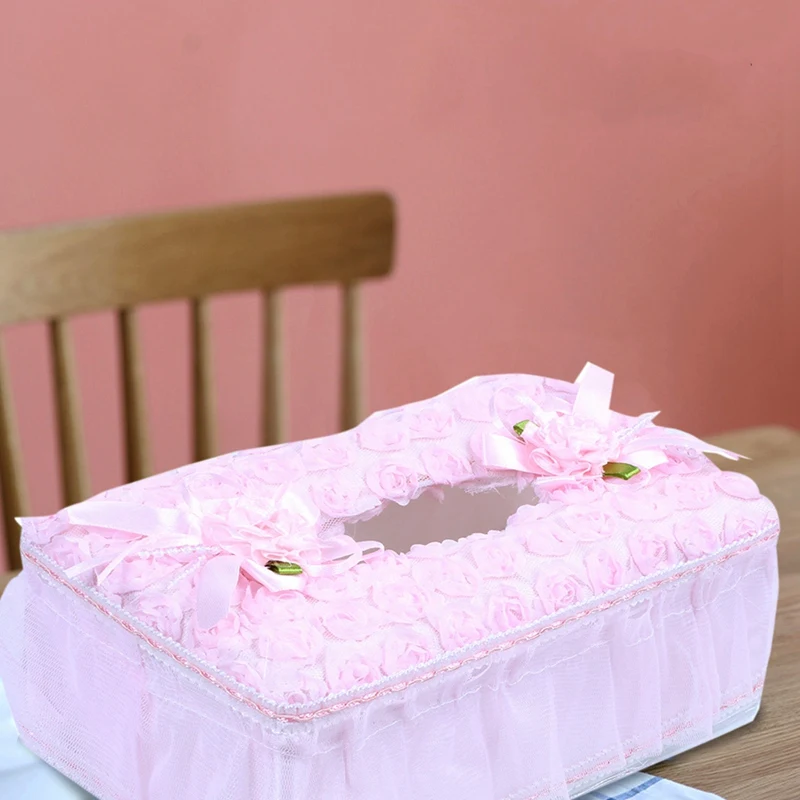 Домашние прямоугольные цветочные кружева коробка для салфеток чехол хранения