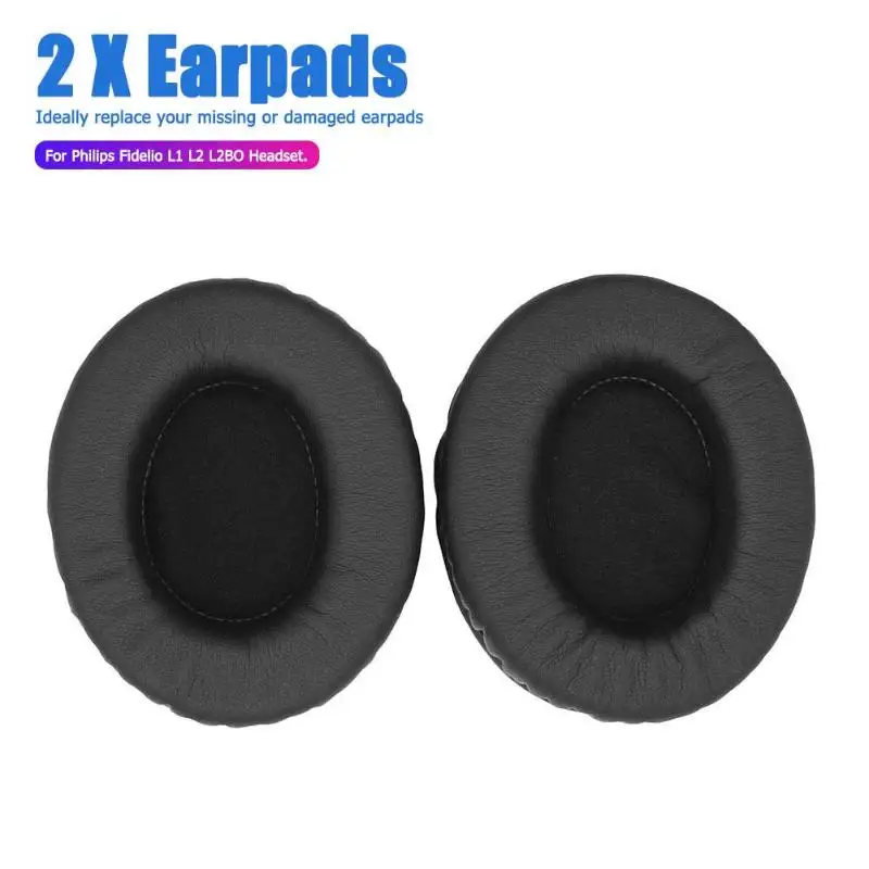 1 пара сменных подушек Eapads для Philips Fidelio L1 L2 L2BO, Губка из пены с эффектом памяти и кожаные подушечки для наушников, чехол