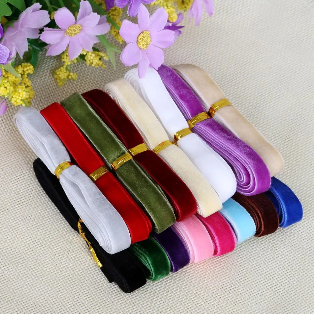 10 мм разные цвета в произвольном порядке бархатная лента 12 ярдов/лот (1 год/цвет)