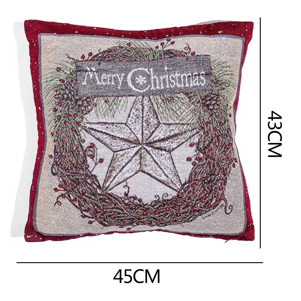 

Christmas Pillowcase Pillow Covers Fabric Square Cushion Cover for Creative Gift Elastic Slipcovers Pillow Covers