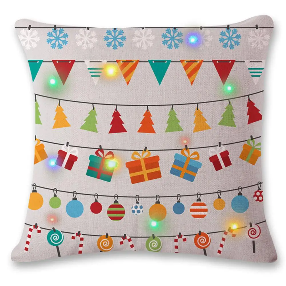 Светодиодный светильник со вспышкой веселого Рождества льняная лампа диванная