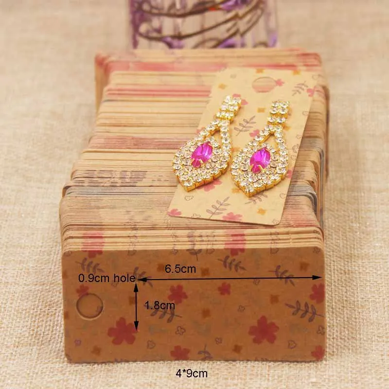 Картонная упаковка для сережек и карт 4 Х9 см 50 шт.|Упаковка стойки украшений| |