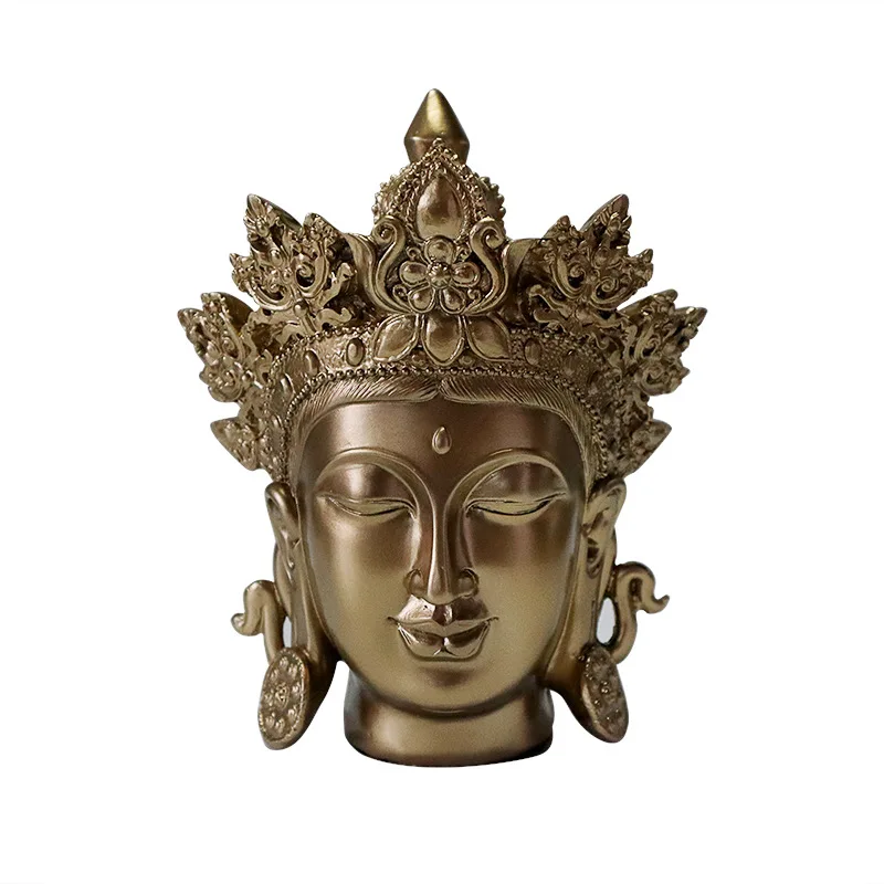 Новый стиль полированной медной порошковой бронзовой статуэтки Будды голова йога-клуба декор дома фигурки Юго-Восточной Азии Фэн Шуй статуэтка.