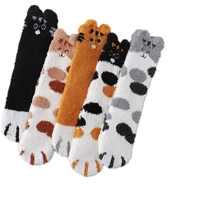 womens cats paw toe 3d socks cute funny thick girls cartoon animal fingers sock female fashion hosiery zebratigercat foot sox