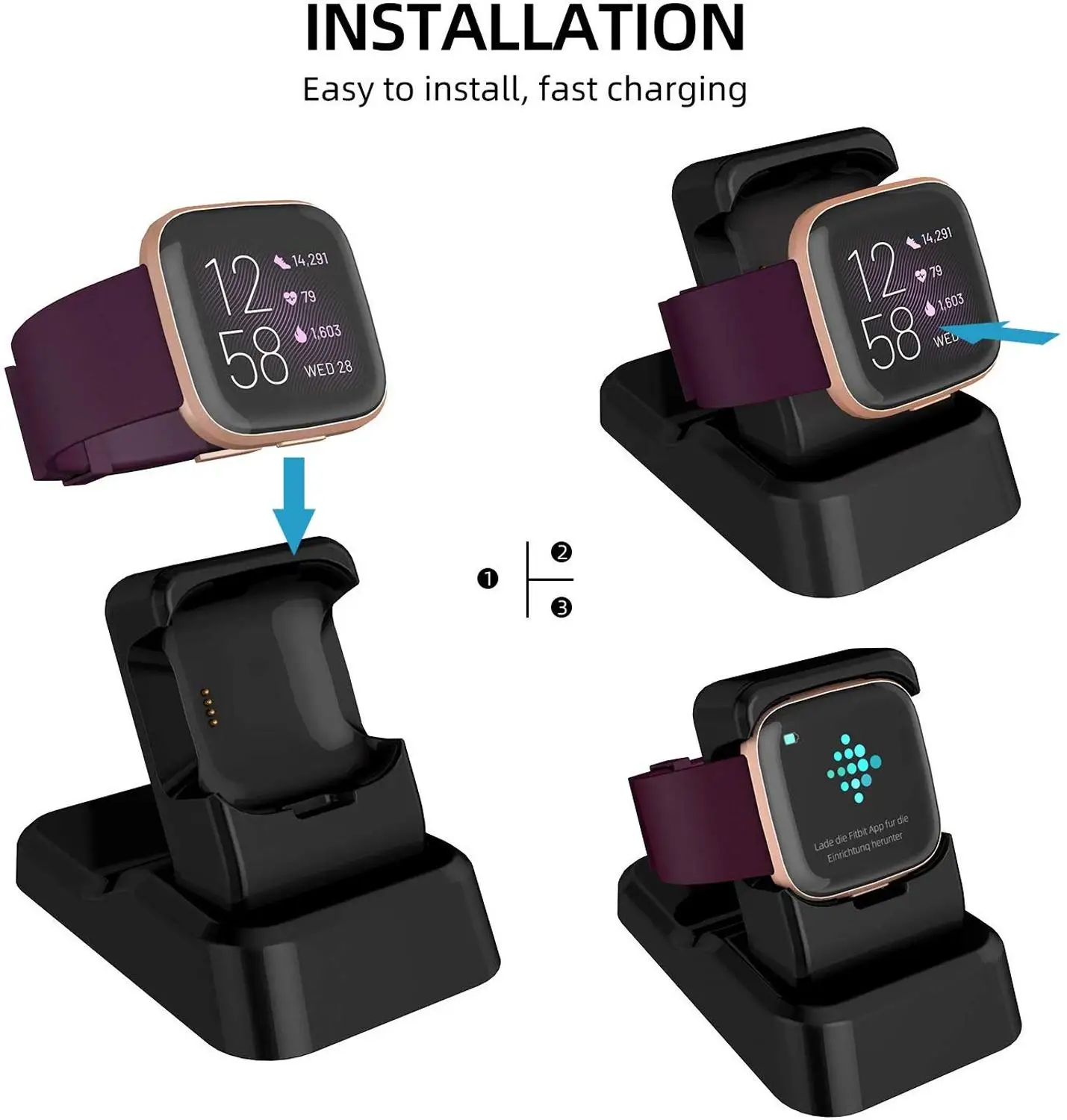 Подставка для зарядного устройства Fitbit Versa 2 сменная зарядки держатель совместим