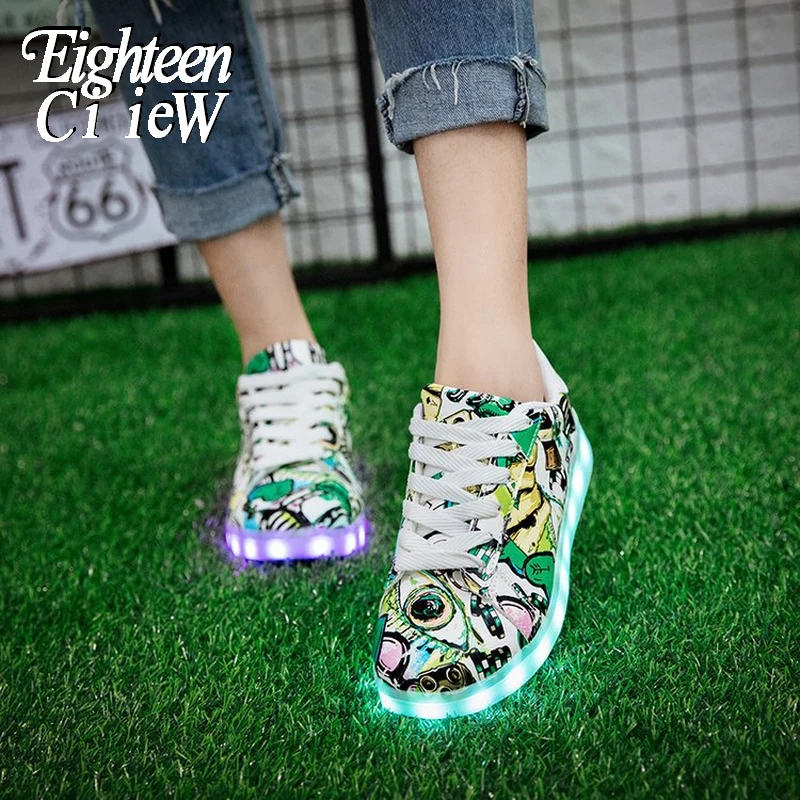 Светящиеся кроссовки Детские светящиеся для девочек со светодиодной подсветкой