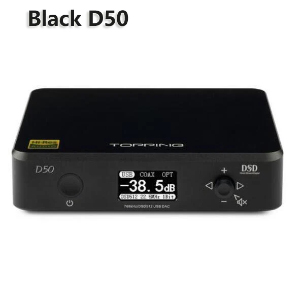 Топпинг D50 D50S ES9038Q2M* 2 32 бит/768 кГц DSD512 Мини HIFI аудио декодирование USB ЦАП XMOS XU208 3xOPA1612 USB/OPT/коаксиальный вход - Цвет: D50 Black