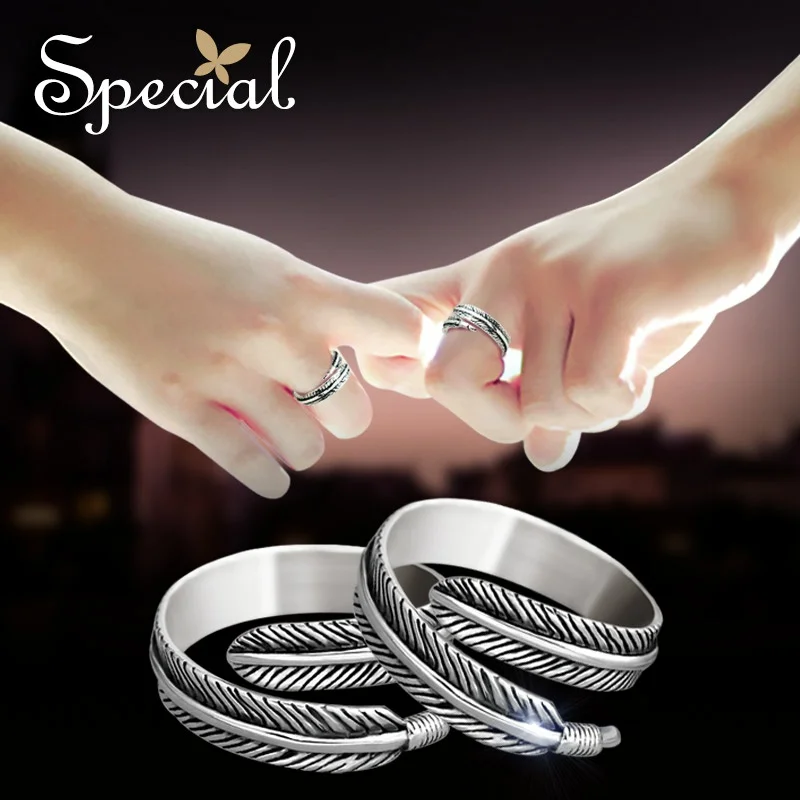 

Новинка, модные парные кольца для женщин, ювелирные изделия из стерлингового серебра 925 пробы, кольцо со сказочными перьями для свадьбы и лю...