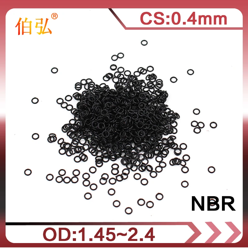 

30PCS/lot Rubber Black NBR CS 0.4mm thickness OD1.45/1.6/2/2.4mm watch ORing Gasket waterproof Nitrile rubber o ring