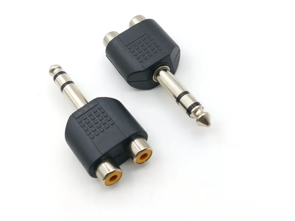 

6,35 мм (1/4 дюйма) Штекерный стерео штекер к 2 RCA Jack разделитель адаптер
