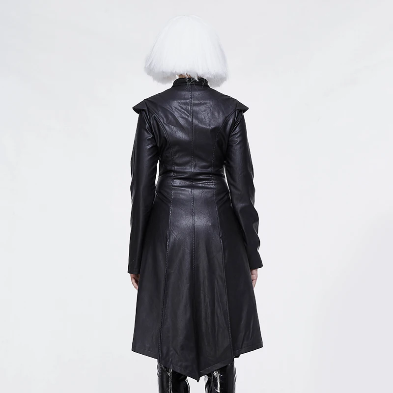 Дьявол модная кожаная куртка женская готические плащи Панк Тонкий фрак для