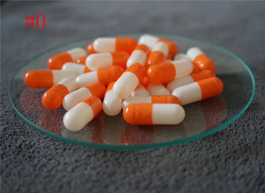 

0# 5000pcs High Quality Empty Orange and White Capsules,DIY Hard Gelatin Capsules,Refillable Joined or Separated Containers