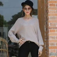 v neck sweater autumn and winter new womens clothing loose womens knitted sweater