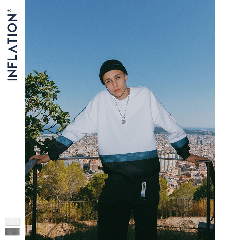 Мужская толстовка INFLATION 2020 FW свободная уличная Толстовка Оверсайз 9629W|Мужские