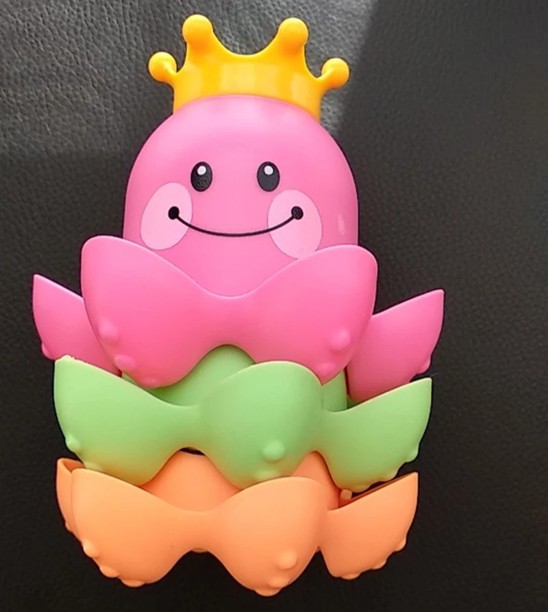 

1Pcs Kids Ocean Life octopus Stacking Cups Bath Toy Children Play Educational Cute Cartoon Bathroom Kids Beach Bath Toys