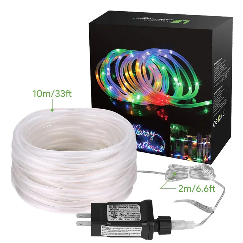 Открытый веревка Lights10 40M Водонепроницаемый трубка строки 8 режимов 4 5 V Plug для