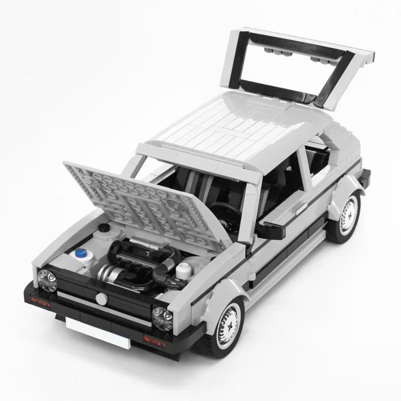 Конструктор MOC с изображением знаменитого автомобиля Volkswagen Golf MK1 сборка города