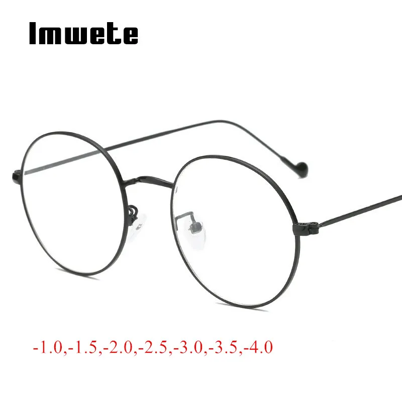 Imwete круглые готовые очки для близорукости женщин и мужчин брендовые