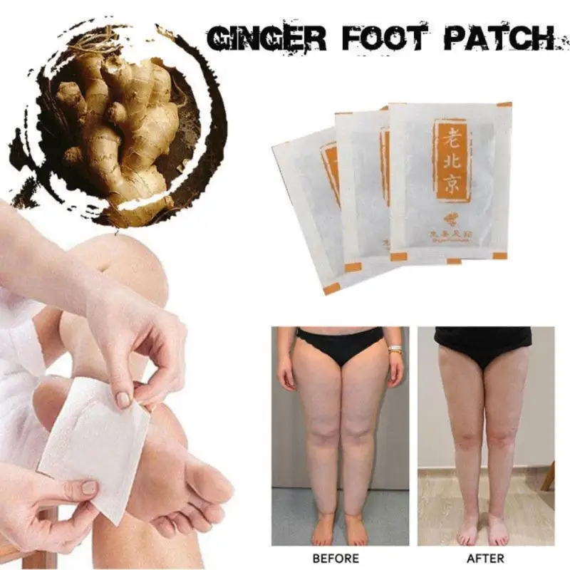 

10pc Ginger Foot Sticker Detox Foot Patch Pad Body Relax Swelling Ginger Chinese Herbal Adhesive Detoxification Phlegm Pad