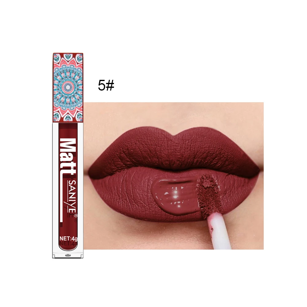 Waterproof Matte Nude Lipstick Brown Pigment Dark Red Long Lasting Velvet Lip Gloss Balm Women Makeup Lipgloss Maquiagem |