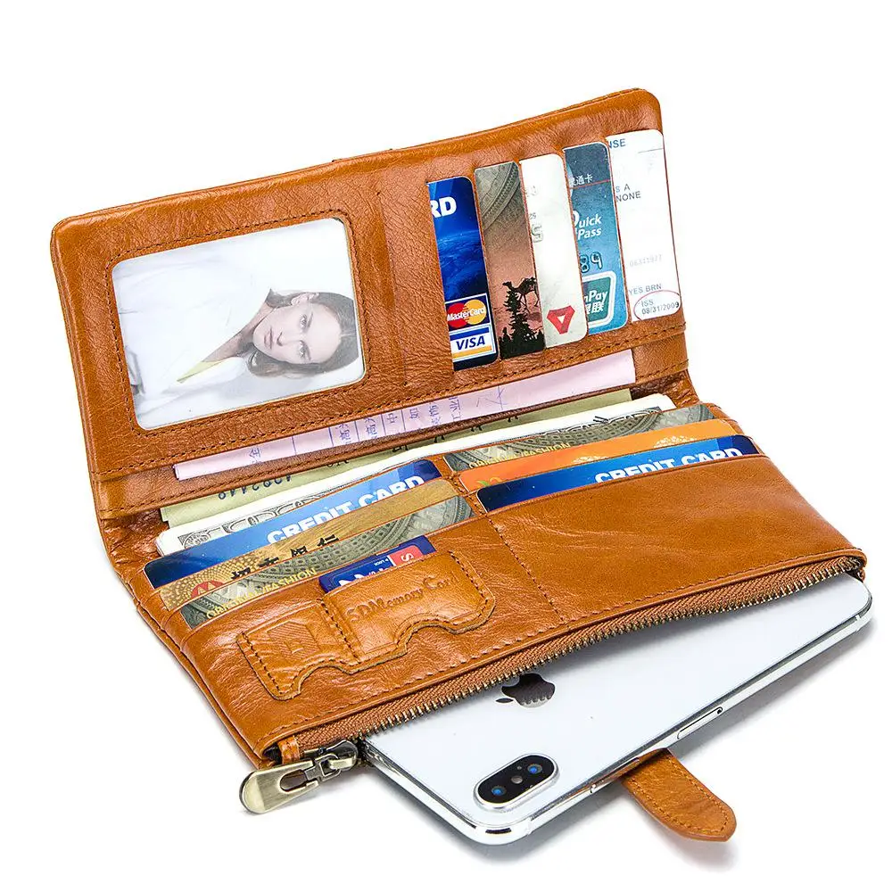 

YourSeason Ladies Genuine Leather Long Wallets And Purses Cowhide Women 2021 Fashion Phone Wallet Card Holder