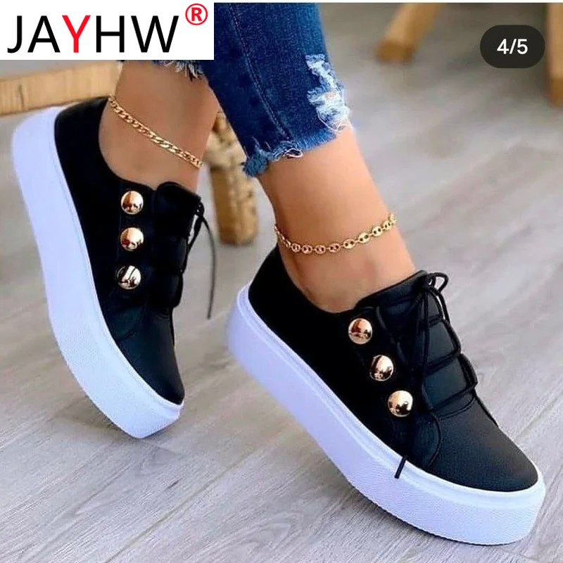 

Женские кроссовки JAYHW, Вулканизированная подошва, кожаные, на платформе, Повседневная модная обувь для скейтбоя