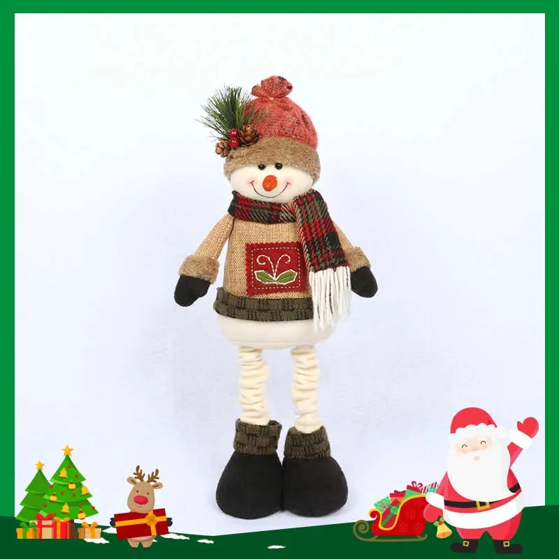 Snowman 38 см Санта Клаус Снеговик новогодние куклы Рождественские украшения для дома выдвижной стоячая игрушка подарок на день рождения детей - Цвет: Snowman
