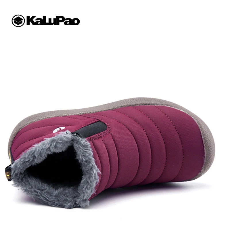 KALUPAO/Зимняя Детская плюшевая теплая хлопковая обувь для мальчиков и девочек