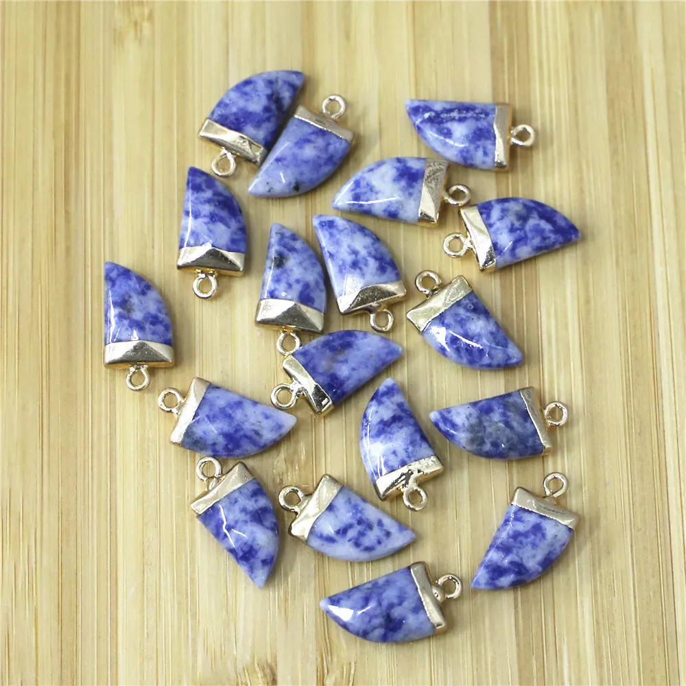 

Natural Stone Agates Lapis Lazuli Pendants Crescent shape Pendant for Jewelry Making Diy necklace accessories Size 10x20 mm