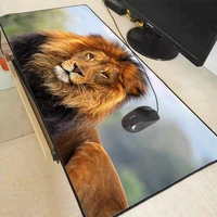 mairuige 90x40cm lion animal extra large mouse pad gaming mousepad anti slip natural rubber gaming mouse mat with locking edge