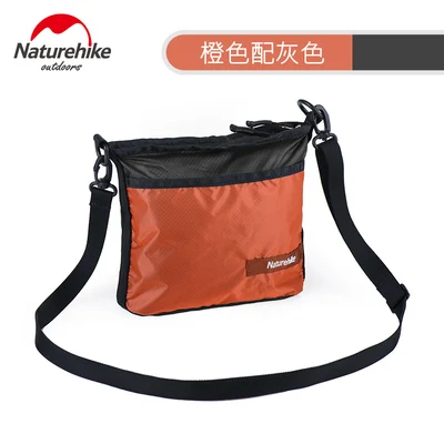 Naturehike маленькая наружная альпинистская сумка с покрытием, светодиодная лампа, Повседневная водонепроницаемая сумка, сумка-портфель, сумка на одно плечо для мужчин и женщин - Цвет: orange grey