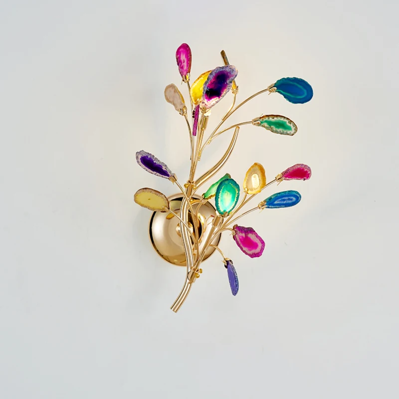 

Modern Carnelian Led Wall Lamp for Home Decoration Corridor Living Room Background Wall Sconce Simple Branches Creative Lighting