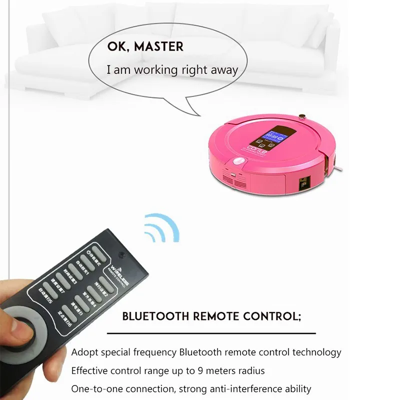 Робот пылесос с ЖК дисплеем для дома умная уборка влажная подметание пыли