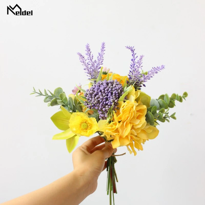 Meldel розы Гортензия свадебные искусственные шелковые цветы букет домашний