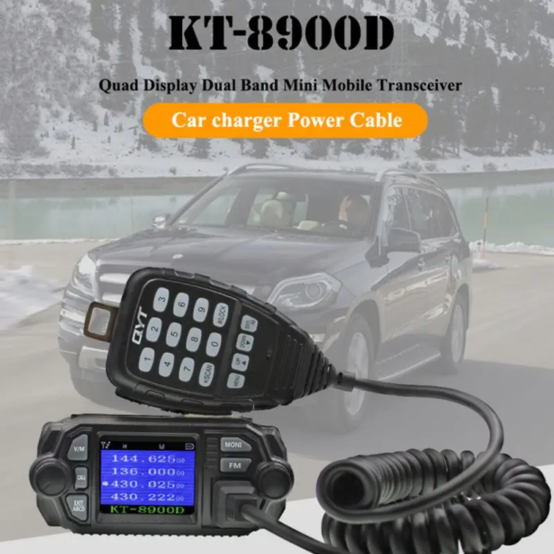QYT KT-8900D VHF УКВ, мобильная радиоантенна 2 way Радио дисплей с одновременным воспроизведением изображения от четырех видеокамер двухчастотный, компактный автомобильный радиоприемник 25W иди и болтай Walkie talkie “иди и KT8900D
