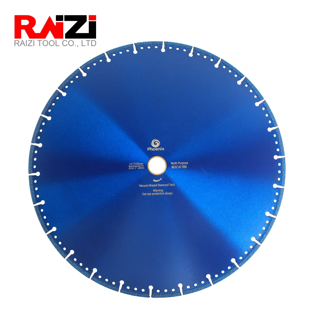 Raizi 14 Inch/350 mm Vacuum Brazed Diamond Saw Blade For Cast Iron Steel Plastic Stone Multi Purpose Cutting Tool 1 Pc