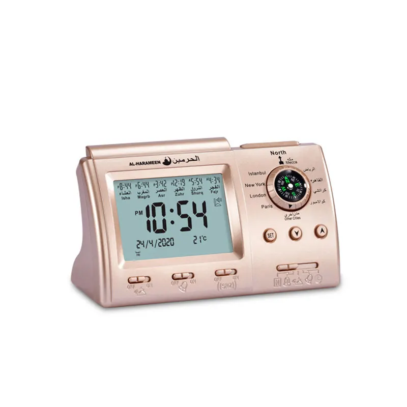 Мусульманской молитвы будильник светодиодный цифровые часы с азаном Мекки