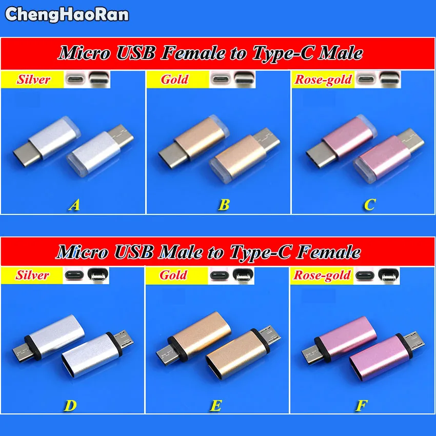 ChengHaoRan 1 шт. USB 3 Type-C разъем к Micro конвертеру переходник Мама-папа адаптер для