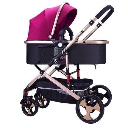 Lightweight Baby Stroller Can Sit Reclining High Landscape Stroller Folding Shock-absorbing Newborn Baby Stroller  Baby Carriage