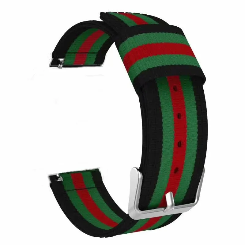 black green red Нейлоновый ремешок для samsung Galaxy Watch 46mm Galaxy Шестерни S3 22 мм спортивный ремешок для часов для Huami Amazfit huawei часы 2 gt Ticwatch 1 - Цвет ремешка: black green red