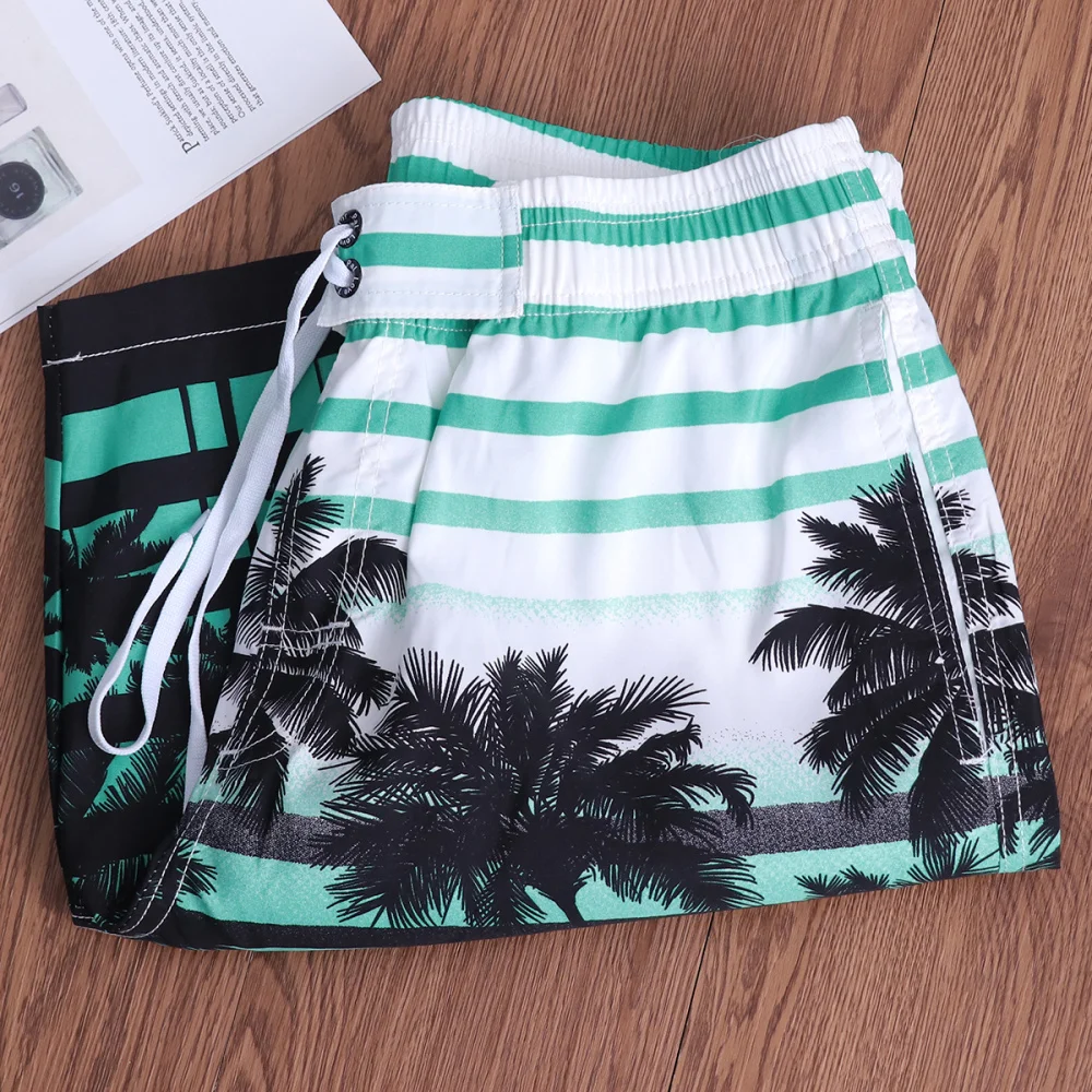 

Men Fast Dry Beach Shorts Palm Tree Casual Surfing Swimming Trunks with Pockets - Size (Yellow)