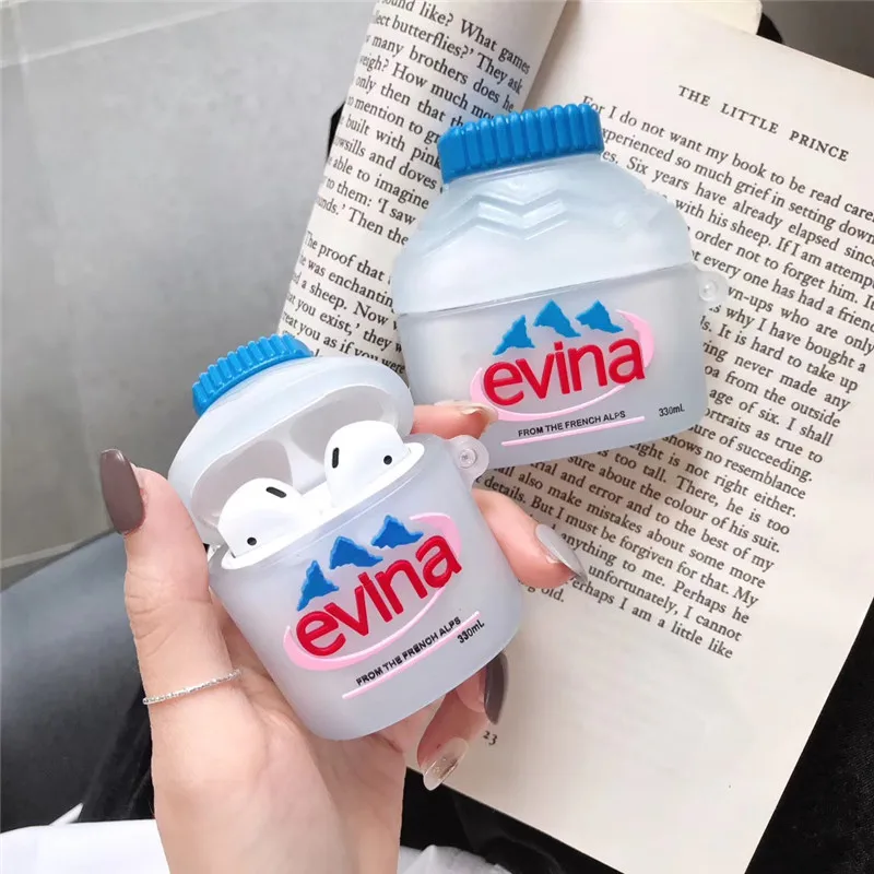 3D наушники Evian с минеральной водой силиконовый мягкий чехол для наушников Apple airpods